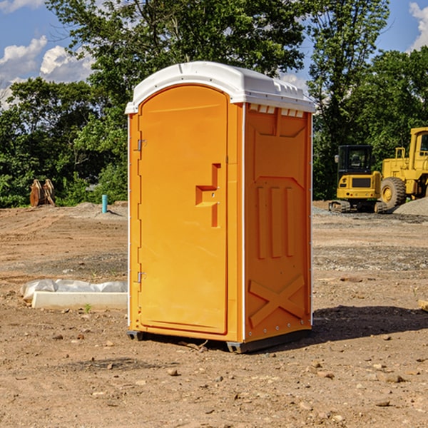 how often are the porta potties cleaned and serviced during a rental period in Delft Colony